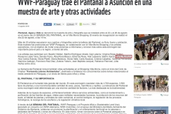 Noticia Pantanal Agua Vida en web de WWF Paraguay